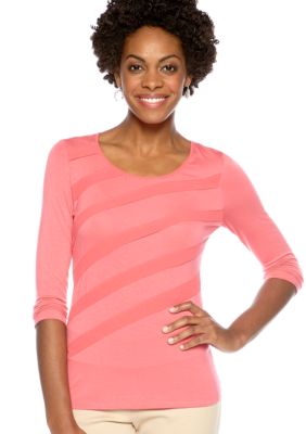 Cable and Gauge Tonal Tiered Knit Top