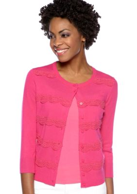 Cable and Gauge Crochet Stripe Cardigan
