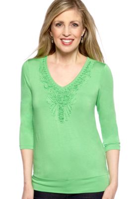 Cable and Gauge Soutache Knit Top