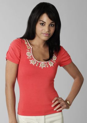 Cable and Gauge Beaded Sweater