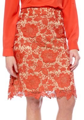 ECI Lace Overlay Pencil Skirt