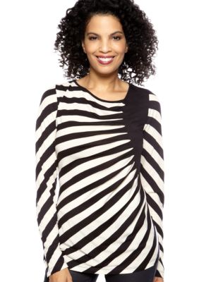 ECI Diagonal Stripe Knit Top