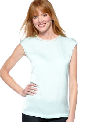 ECI Pastel Beaded Neck Top