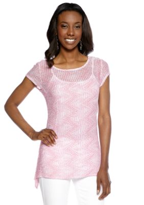 Grace Elements Zigzag Knit Top with Cami