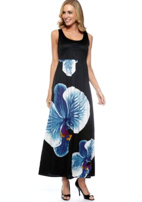 Grace Elements Printed Bottom Maxi Dress
