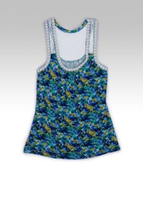 6 Degrees Crochet Trim Floral Tank