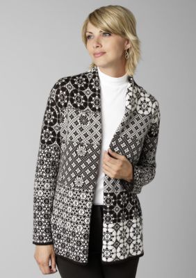 Madison Mixed Jacquard Open Cardigan