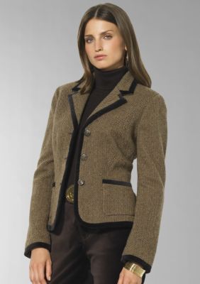 Lauren by Ralph Lauren Grady Wool Herringbone Jacket