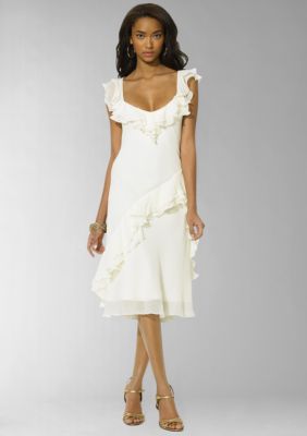 Lauren by Ralph Lauren Lillia Silk Ruffled Dress