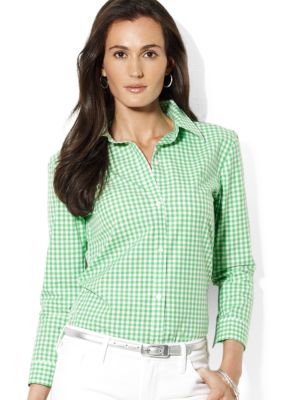 Lauren Ralph Lauren Priya 3/4 Sleeve Gingham Shirt