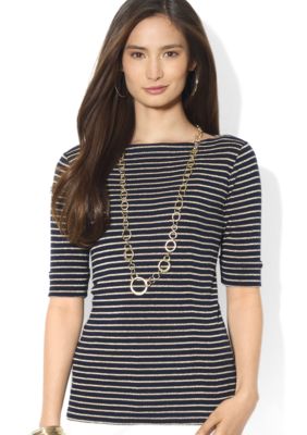 Lauren Ralph Lauren Cotton Boatneck Top