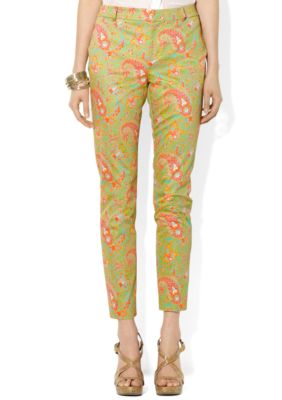 Lauren Ralph Lauren Paisley Cotton Ankle Pant