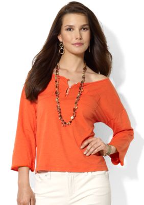 Lauren Ralph Lauren Cotton Scoopneck Top