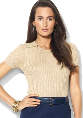 Lauren Ralph Lauren Zippered Cotton Crewneck