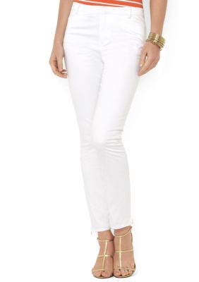 Lauren Ralph Lauren Slim Stretch-Cotton Ankle-Zip Pant