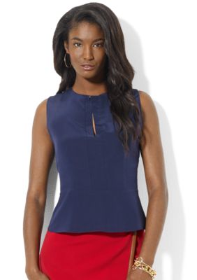 Lauren Ralph Lauren Silk Peplum Tank