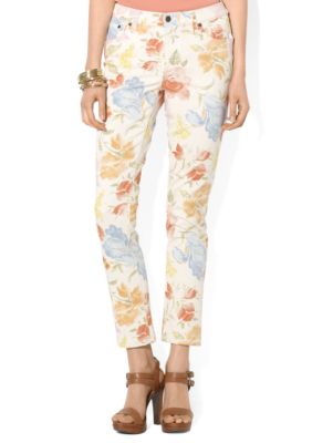 Lauren Ralph Lauren Petite Floral Straight-Leg Ankle Jean