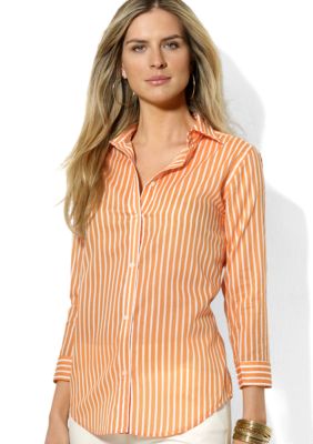 Lauren Ralph Lauren Petite Striped Cotton Blouse