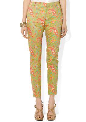 Lauren Ralph Lauren Petite Paisley Cotton Ankle Pants 