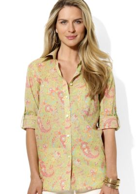 Lauren Ralph Lauren Petite Paisley Linen Workshirt