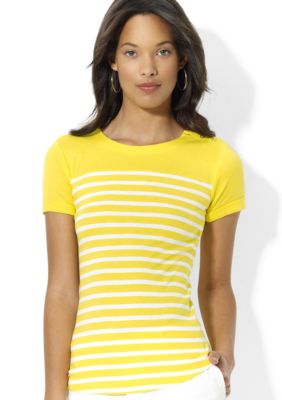 Lauren Ralph Lauren Petite Striped Cotton Crewneck Tee