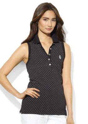 Lauren Ralph Lauren Petite Polka-Dot Cotton Polo