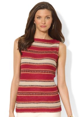 Lauren Ralph Lauren Petite Cotton-Linen Boatneck Tank