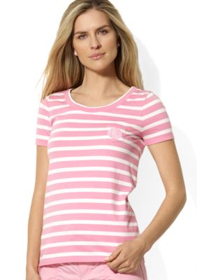 Lauren Ralph Lauren Petite Striped Scoop Neck Tee