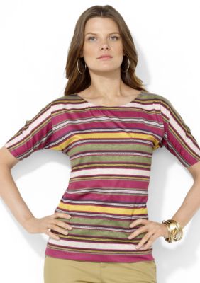 Lauren Ralph Lauren Petite Short-Sleeved Striped Top