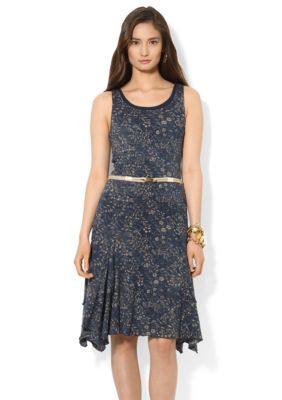 Lauren Ralph Lauren Petite Floral Belted Cotton Dress