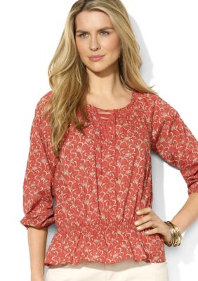 Lauren Ralph Lauren Petite Floral Peasant Top