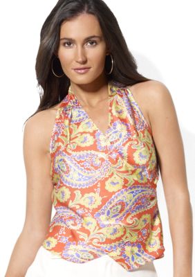 Lauren Ralph Lauren Petite Sleeveless Floral Wrap Top