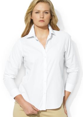 Lauren Ralph Lauren Plus Size Aaron Cotton Poplin Shirt