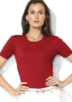 Lauren Ralph Lauren Plus Size Short Sleeve Stripe Cotton Crewneck Tee