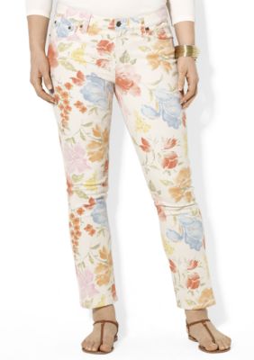 Lauren Ralph Lauren Plus Size Floral Straight-Leg Ankle Jean