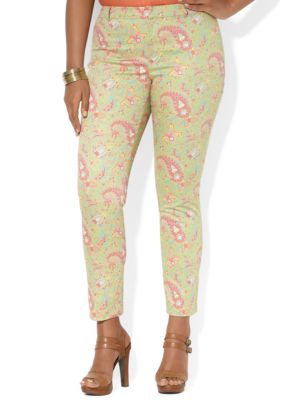 Lauren Ralph Lauren Plus Size Paisley Cotton Ankle Pant