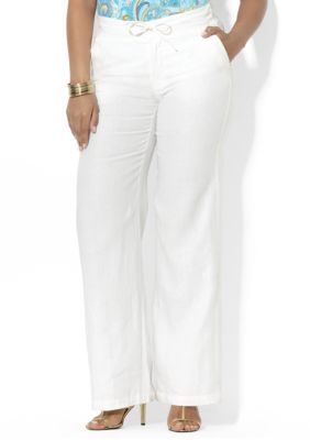 Lauren Ralph Lauren Plus Size Linen Drawstring Pant