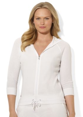 Lauren Ralph Lauren Plus Size Terry Cotton Hooded Top