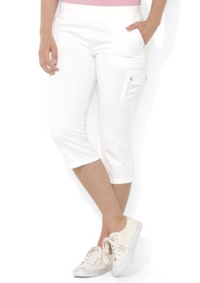 Lauren Ralph Lauren Plus Size French Terry Cropped Cargo Pant 