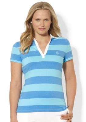 Lauren Ralph Lauren Plus Size Striped Embroidered Polo