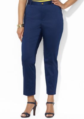 Lauren Ralph Lauren Plus Size Cropped Cotton-Sateen Pant 