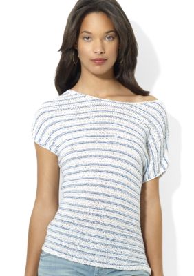 Lauren Ralph Lauren Plus Size Striped Cotton-Blend Sweater