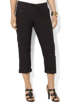 Lauren Ralph Lauren Plus Size Drawstring Cotton Cropped Pant