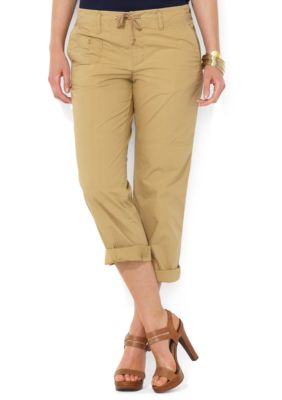 Lauren Ralph Lauren Plus Size Drawstring Cotton Cropped Pant