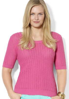 Lauren Ralph Lauren Plus Size Combed Cotton Scoopneck Sweater