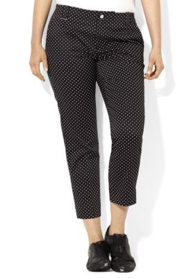 Lauren Ralph Lauren Plus Size Polka-Dot Cotton Crop Pant