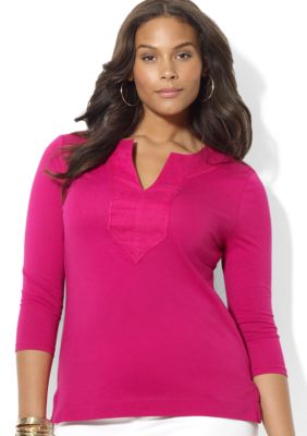 Lauren Ralph Lauren Plus Size Krystol Combed Cotton Tunic