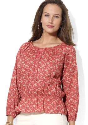 Lauren Ralph Lauren Plus Size Floral Peasant Tunic