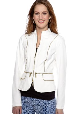 MICHAEL Michael Kors Baja Jean Jacket with Zipper Embellishment