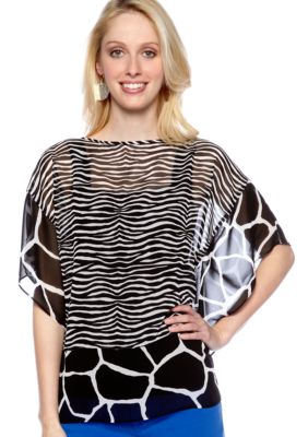 MICHAEL Michael Kors Zebra Print Chiffon Kimono Tunic